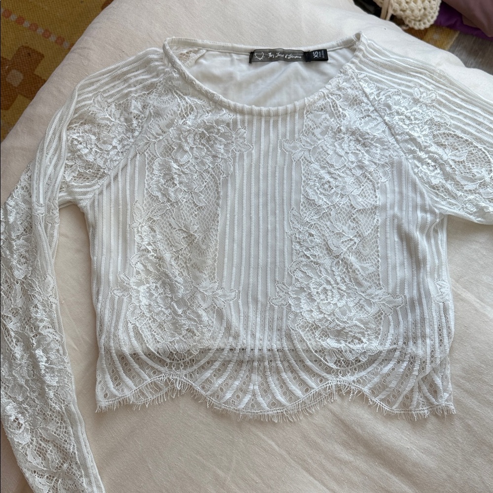 For Love And Lemons Ivory Lace Blouse